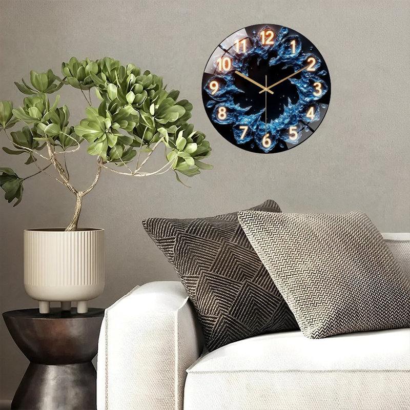 Horloge murale en verre 12 po