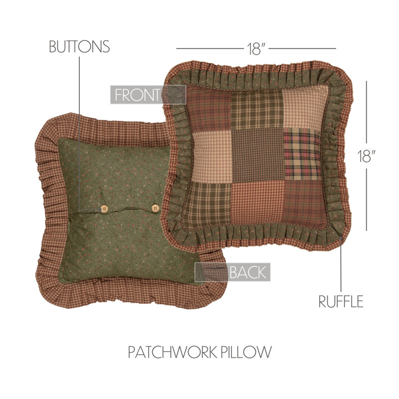 Crosswoods Patchwork Cotton Reversible Throw Pillow