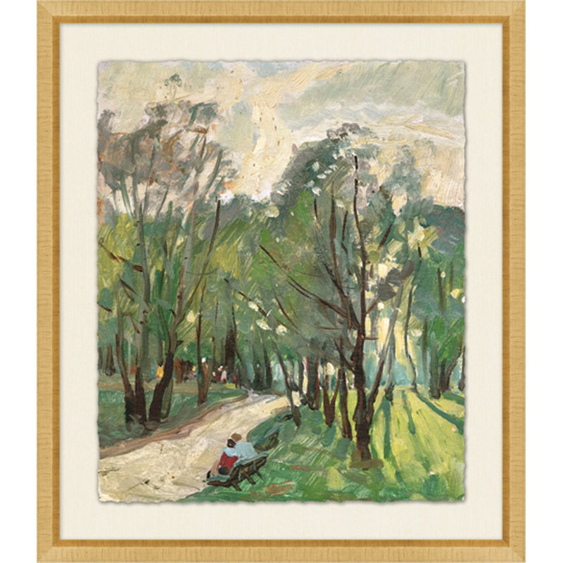 Long Country Road - Peinture encadrée sur papier