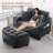 42-Inch Two-Seater Sofa With Recliner And Storage Ottoman, Suitable For Living Rooms And Bedrooms-1903941252