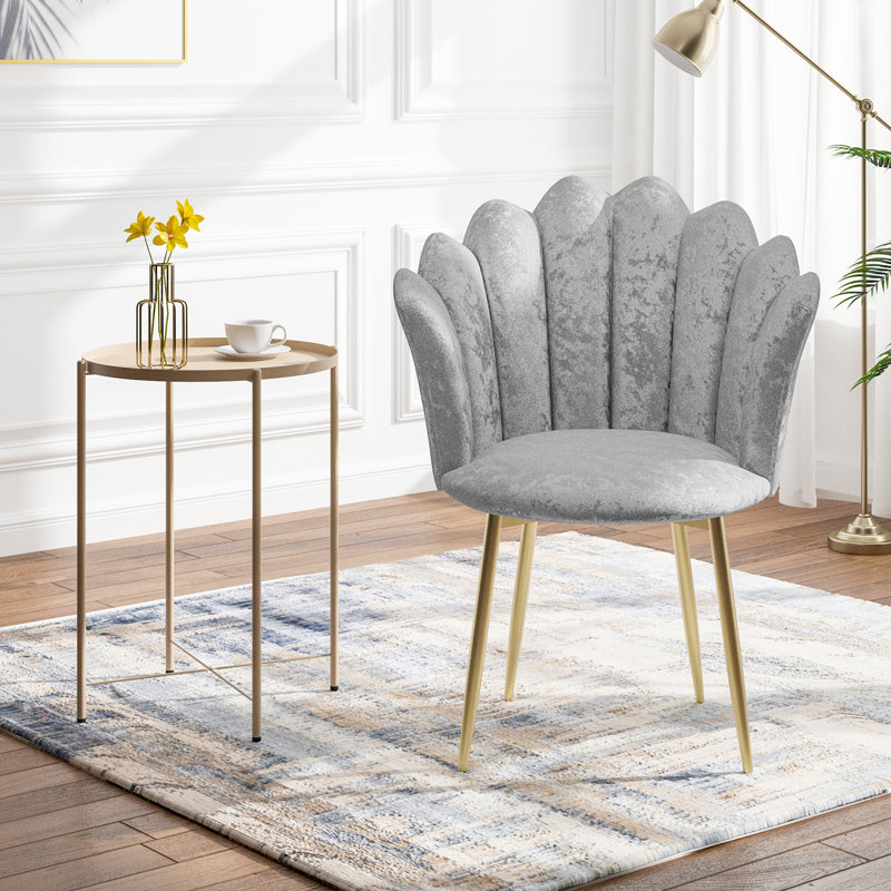 Upholstered Swivel Side Chair, Grey Velvet