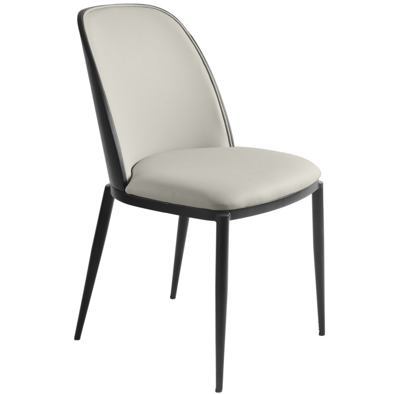 Larenzo 18.7'' H Upholstered Metal Side Chair, Black/Platinum Blue
