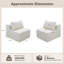 Fauteuil d'appoint rembourré en velours côtelé de 27 po de largeur, blanc-881441421-881441418-881441416