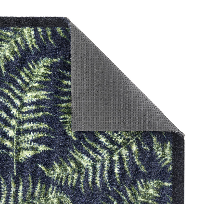 Nylon Fern Leaves Kitchen Mat, 50cm W x 150cm L