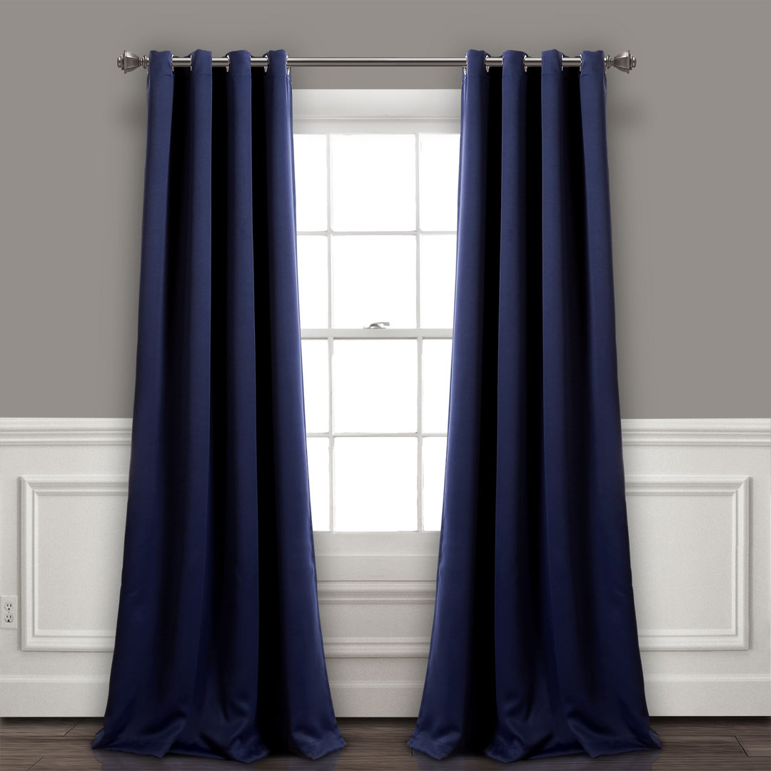  Lush Solid Color Blackout Grommet Curtain Panels (Set of 2) Lush Decor Curtain 