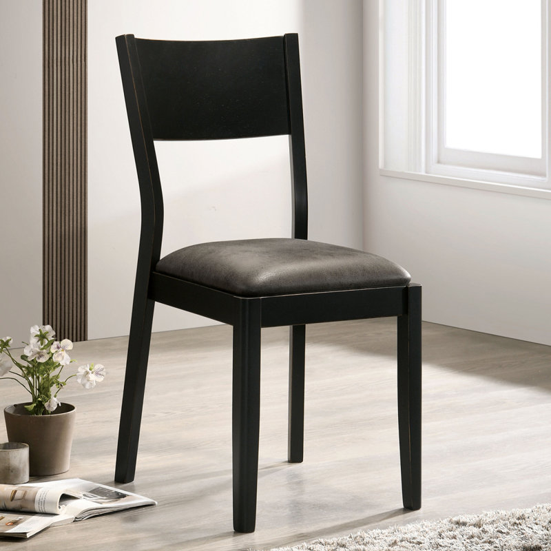 Ensemble de 2 chaises d'appoint Mid-Centururi en noir et gris Modern