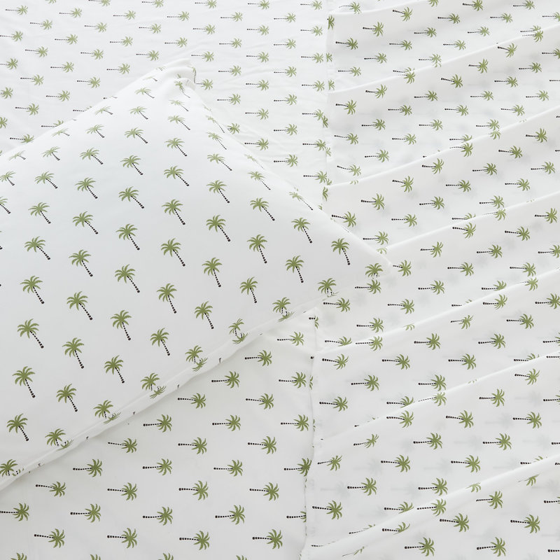 Full Coastal Palm Tree Microfiber Sheet Set