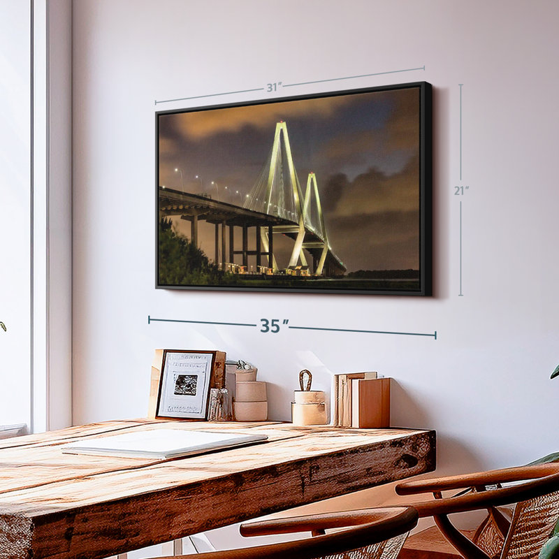 «The Amazing Ravenel Bridge In Charleston», reproduction sur toile, H 21 po x l 31 po