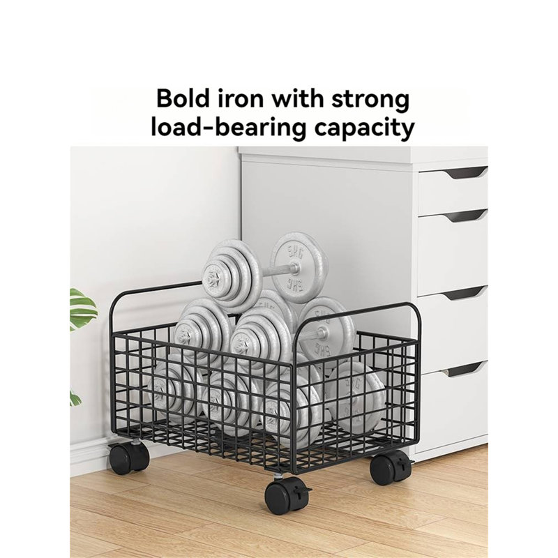 Nedyu 11.81'' H x 18.9'' W Book Cart with Wheels