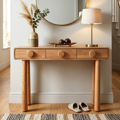 Console Mid-Century avec pieds en bois massif