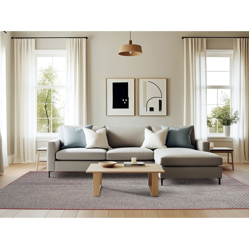 Tapis gris Power Loom, Rectangle 6 pi x 9 pi