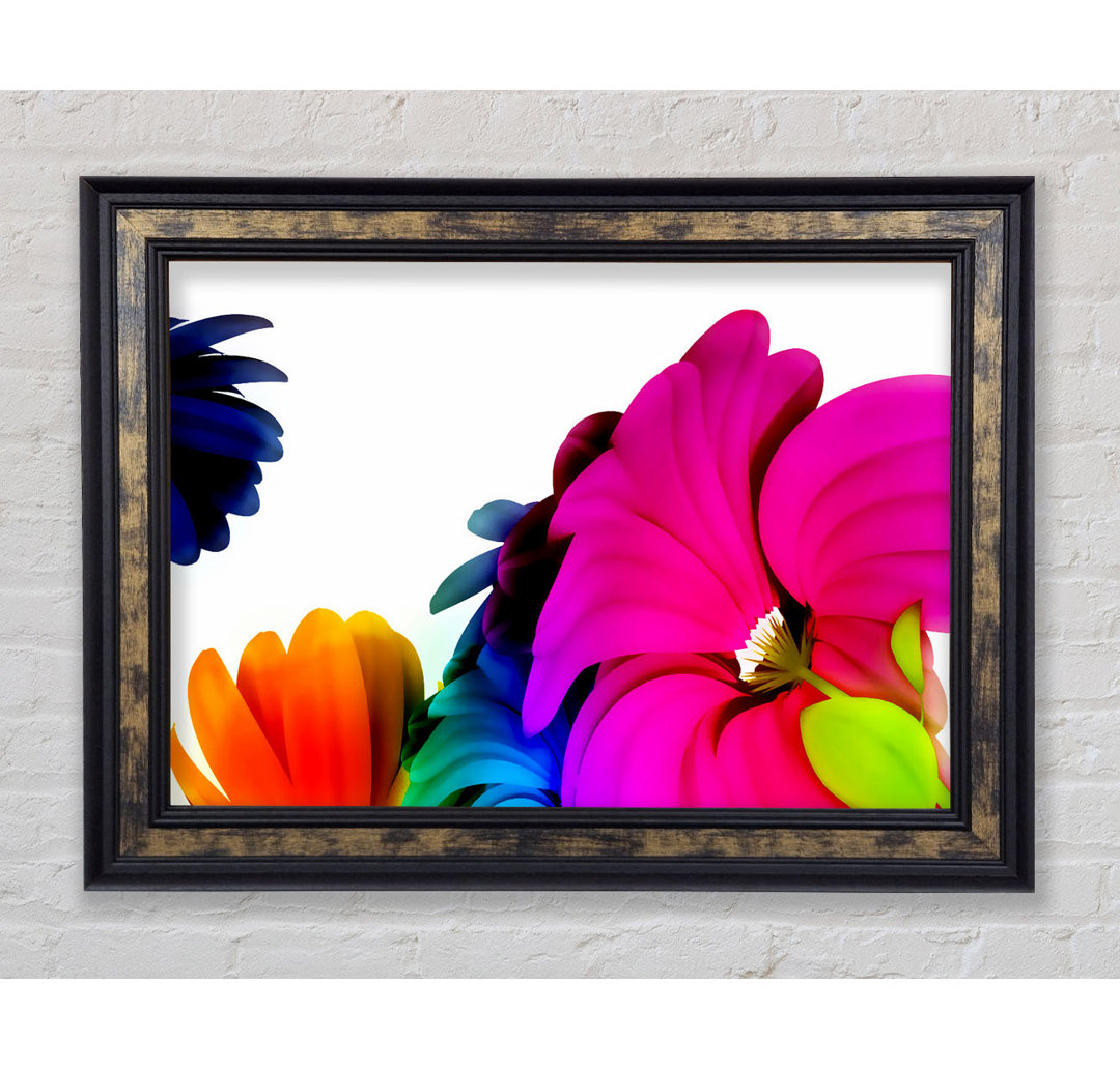 Vibrant Flower Glow - Einzelner Bilderrahmen Kunstdrucke