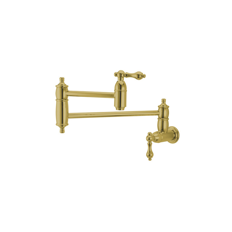 Decorative Pot Filler, Polished Brass