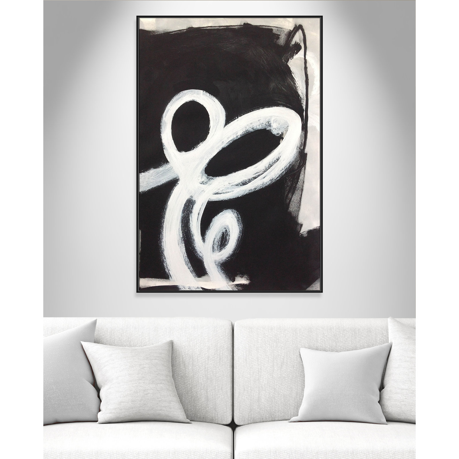 Ansonia Swirly Swirls II Print by , No Mat, Black Floater Framed, 61.5" H x 41.5" W x 2" D