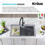 Évier de cuisine à simple cuve en granite avec accessoires KRAUS Bellucci Workstation 33 po-51476000