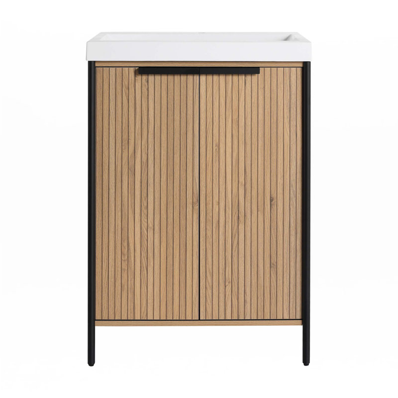 Meuble-lavabo autoportant avec lavabo en résine