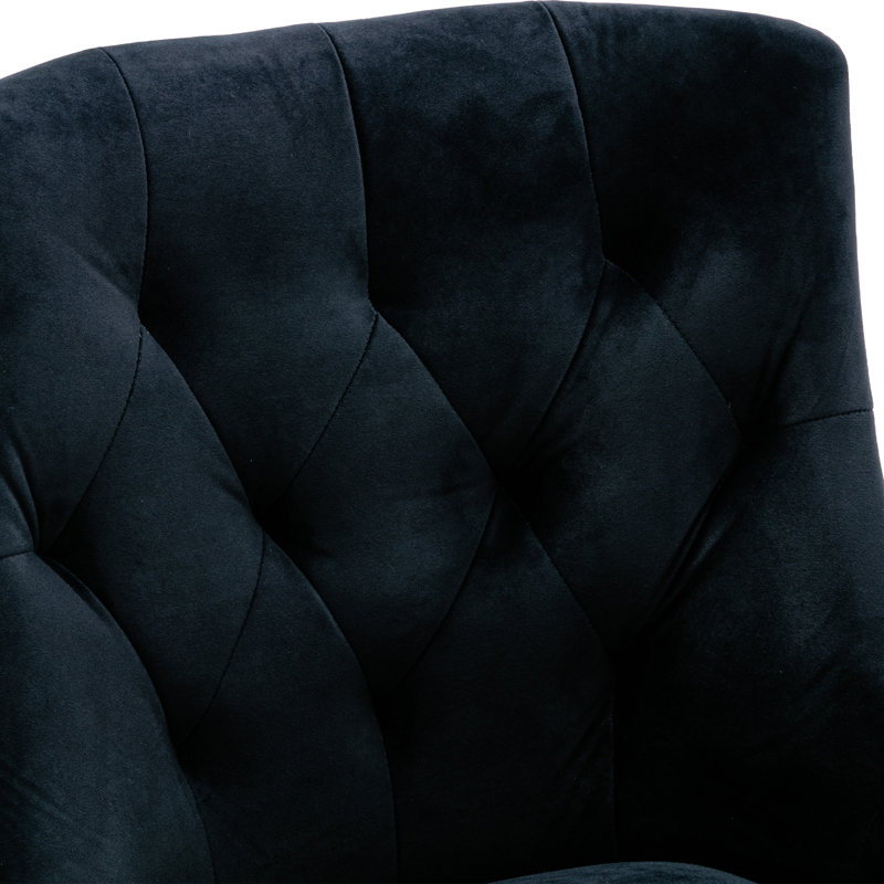 Arbri Velvet Side Chair, Black Velvet