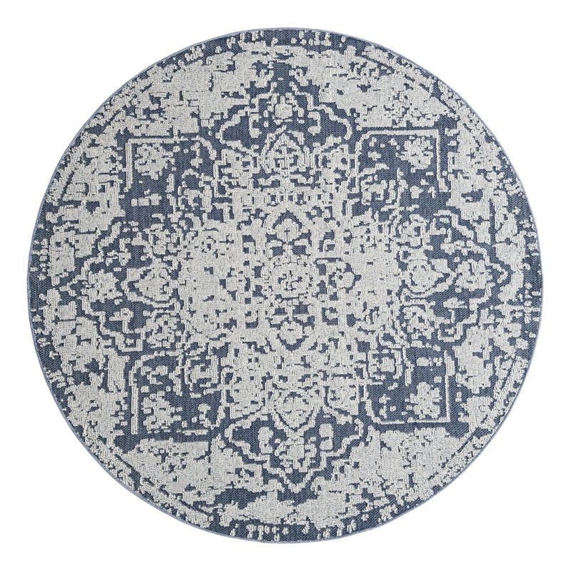 Indoor/Outdoor Traditional Area Rug, Round 7'10"