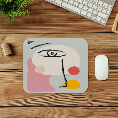 Abstract Picasso Style Face I Shapes Modern Gaming Cute Office Laptop Desk Pad Gift Mat Square Rectangle Non-Slip Mousepad