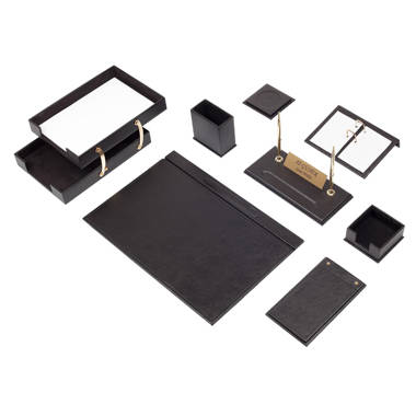 Inbox Zero Homayoun Gold Desk Accessories Office Supplies Set