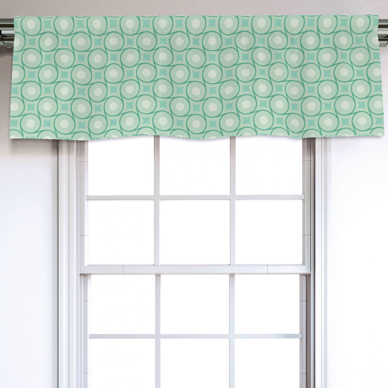 Sateen Geometric Ruffled Window Valance