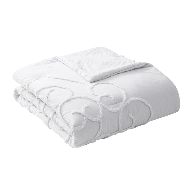 Ensemble d'édredon touffeté médaillon en coton Boho, Édredon pour grand lit + 2 taies décoratives sta
