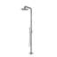 Système de douche d'extérieur en acier inoxydable avec douche à main et poignée simple-112517182
