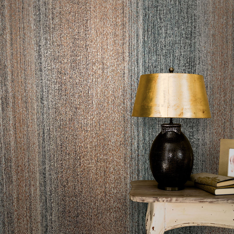 Delahni 10.05m x 53cm Textured Matte Wallpaper Roll, Black/Brown