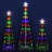 Set of Three (0.9M/1.2M/1.5M) Four-color Plug-in Conical Tree Lights without Remote Control
