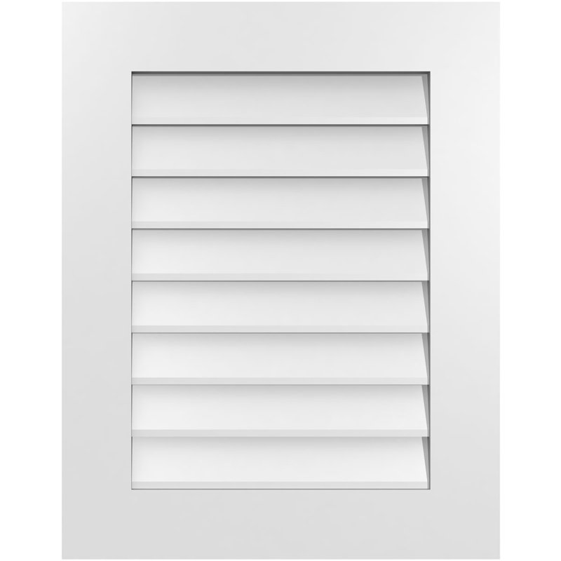 Vent à pignon rectangulaire en uréthane non-fonctionnel, H 28 po x l 22 po x P 1 po