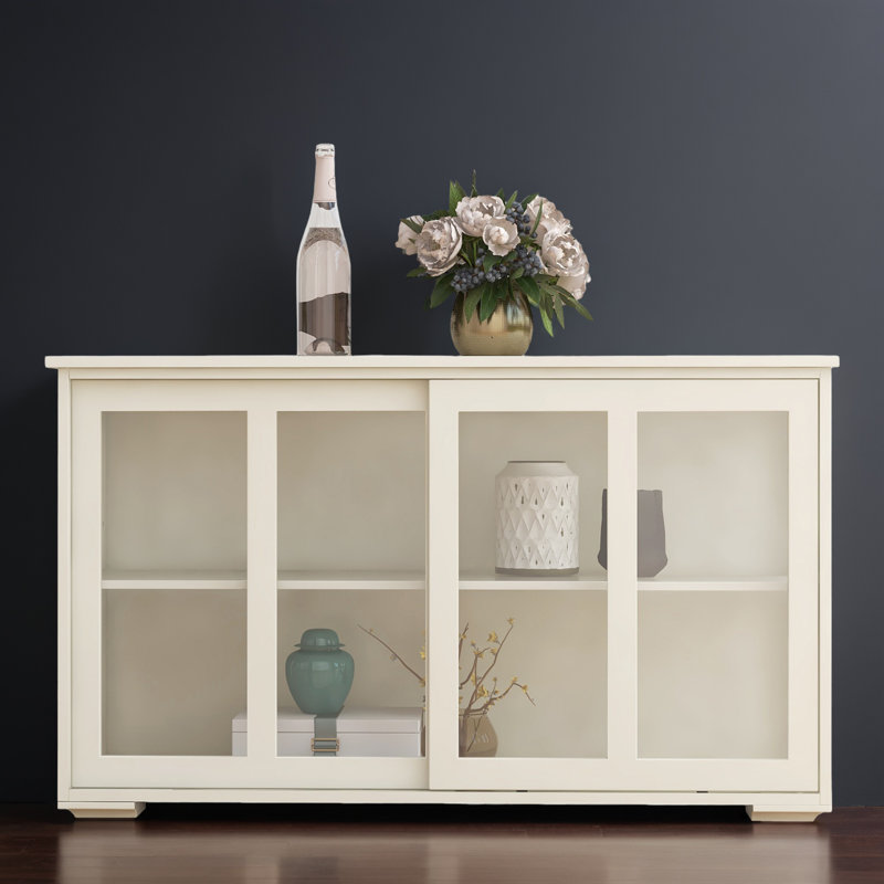 42" Kitchen Storage Sideboard Buffet Cabinet Console Table, White