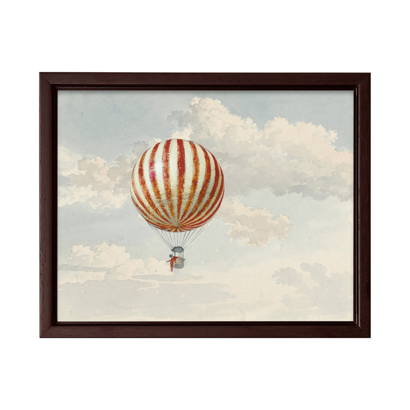 Peinture de ballon, Canvas, 12"H x 16"W, Brown Framed