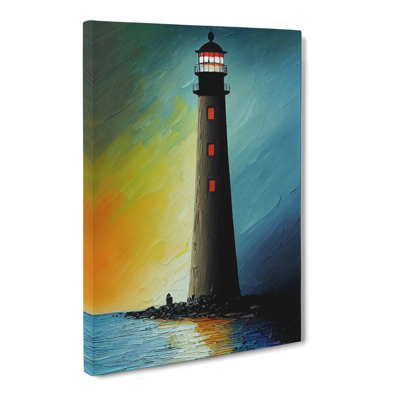Lighthouse At Night Vol.1 - Wrapped Canvas, 76cm H x 50cm W x 3cm D