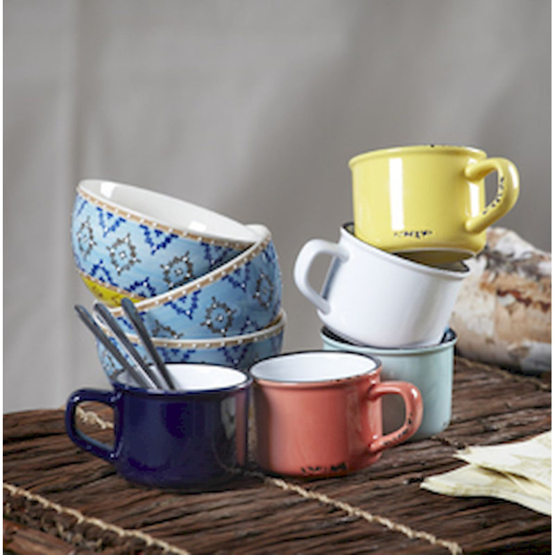 Tasse à cappuccino émaillée Naniouni, Jaune