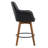 25" Swivel Full Back Counter Height Bar Stools with Solid Wood Frame and Arms-1686305923