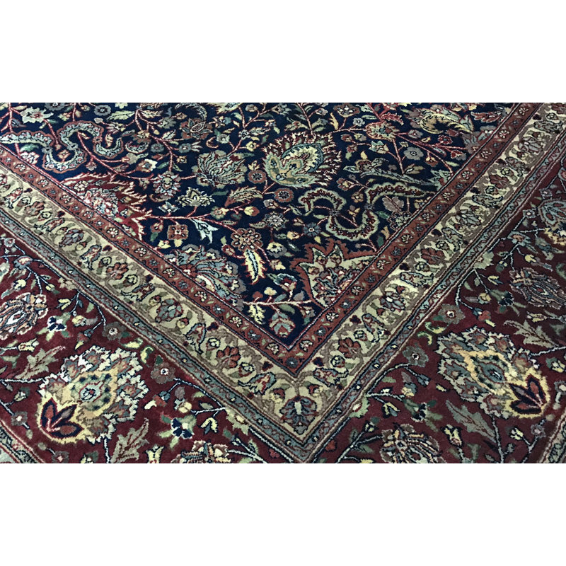 Hand-Knotted High-Quality Blue and Red Area Rug
