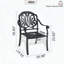 Chaise de patio en aluminium coulé - ensemble de 2 avec coussins bruns, conception élégante sculptée