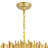  7-Light Medallion Gold Down Chandelier with 24-Inch Crystal Shade for Living Room, Dining Room, and High-Ceiling Bedroom