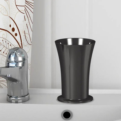 Oneita Stainless Steel Bathroom Tumbler Cup | Decorative Rinse Cup,Drinking Glass,Toothbrush & Makeup Brush Holder for Vanity Countertops,Sink & Desk | Black Nickel