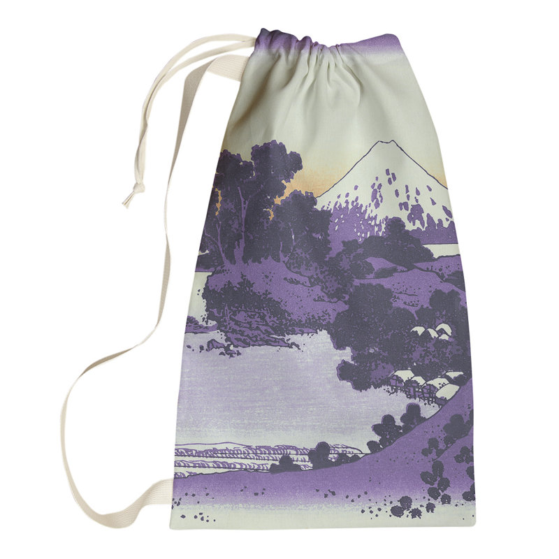 Hague Fabric Laundry Bag with Handles, Small ( 64" H x 20" W x 1.5" D), Purple/Orange