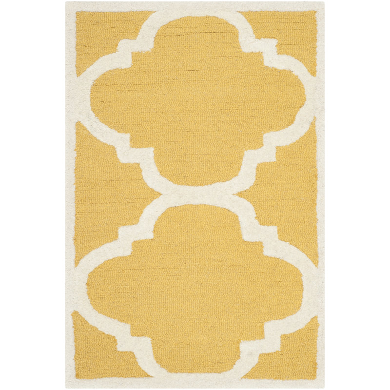 Cannen Hand Tufted Wool Geometric Rug, Rectangle 2'6" x 4'