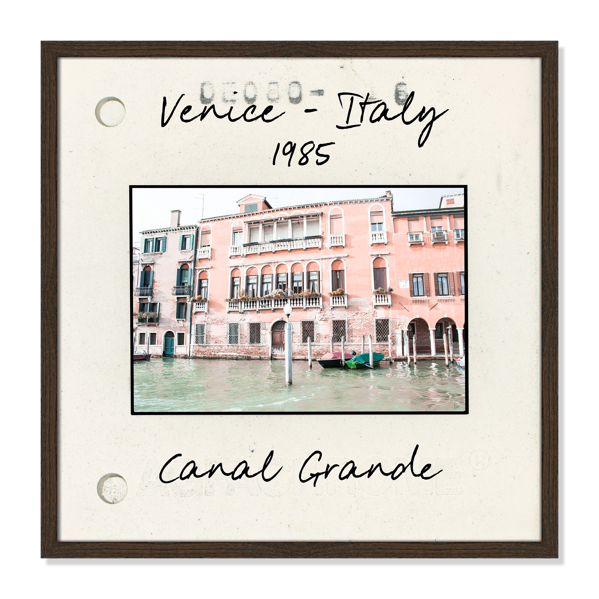 Venice, Italy - Grand Canal Print by Nan, Walnut Single Picture Framed Paper, 23.5" H x 23.5" W x 0.75" D