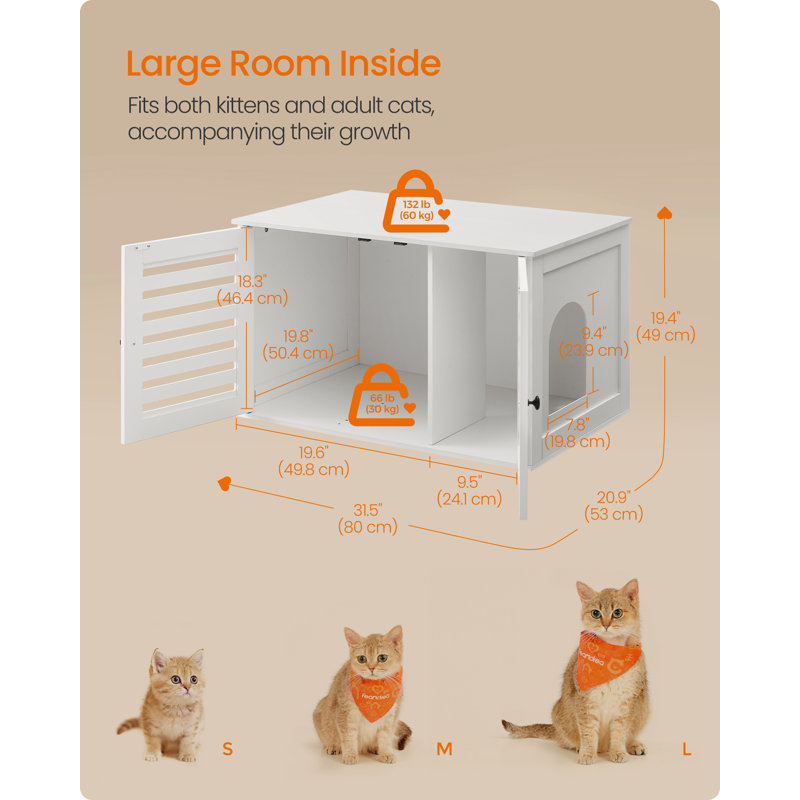 Litter Box Enclosure, Cloud White