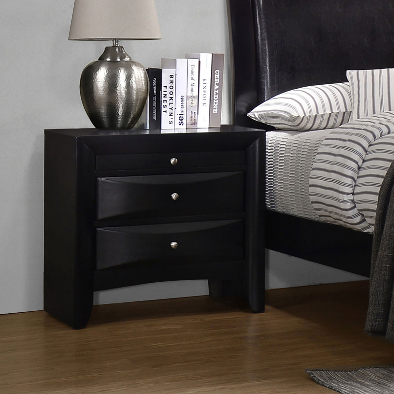 2-Drawer Nightstand With Pull-Out Tray
