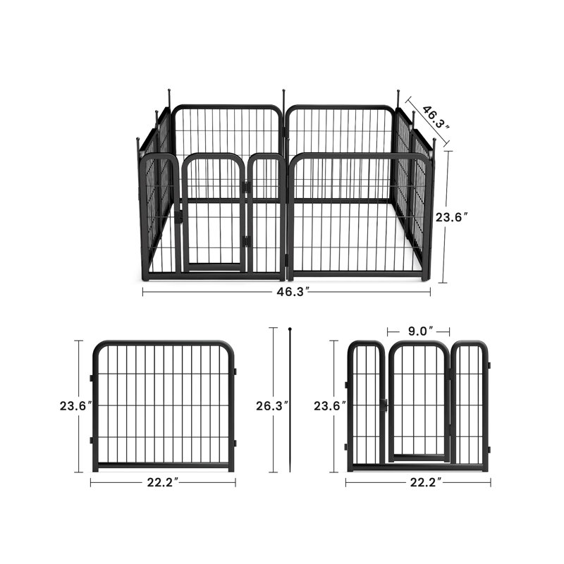Parc portatif pour chien 24 po, enclos d'exercice léger pour chiots / petits animaux