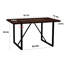 Table de salle à manger de 55 po en bois aggloméré rectangulaire rustique industriel moderne de couleur noyer pour 4 à 6 personnes, avec plateau en bois d'ingénierie de 1,5 po d'épaisseur et pieds en métal noir