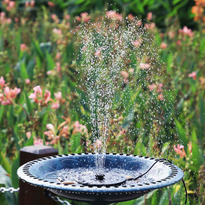 Pompe de fontaine solaire Arlmont & Co. de 2,8 W pour l'eau avec cordon de 3,9 pi, fontaine solaire pour bain d'oiseaux avec 6 buses, fontaine à énergie solaire pour bain d'oiseaux, jardin, étang à poissons et extérieur