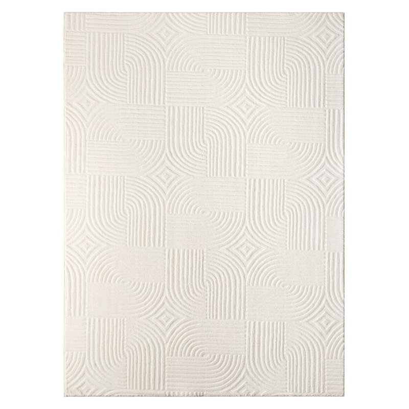 TOWN & COUNTRY EVERYDAY Stone Everwash® Machine Washable Area Rug 4'11x6'10 Ivory, Rectangle 4'11" x 6'10"