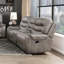 Ensemble de canapé inclinable moderne gris-brun 3 pièces avec canapé et causeuse en microfibre polie