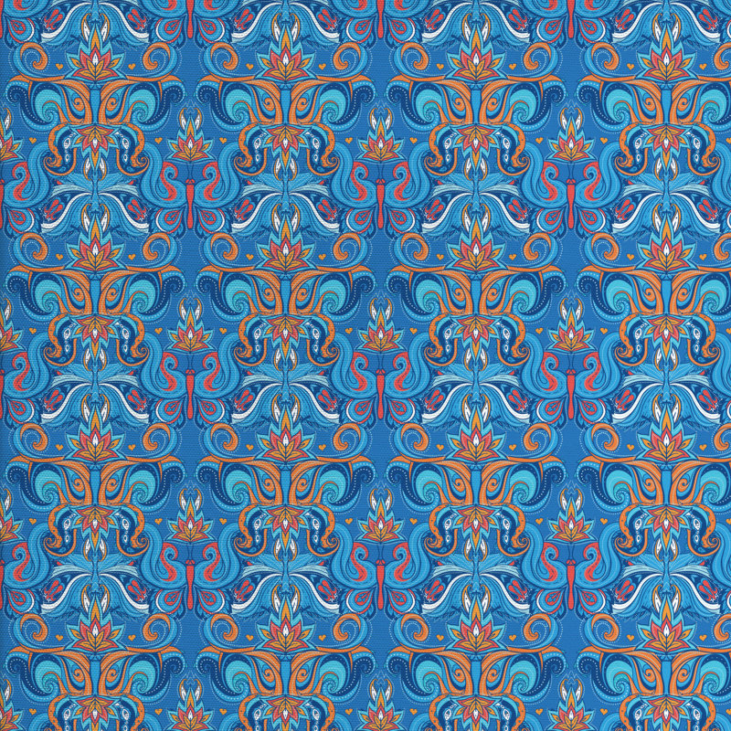 Tissu de feuilles à tourbillons bouclées, l 58 po x L 180 po